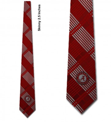 Alabama Crimson Tide Skinny Plaid Necktie