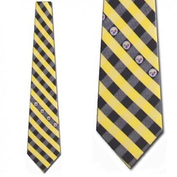 NFL Pittsburgh Steelers Woven Check Necktie