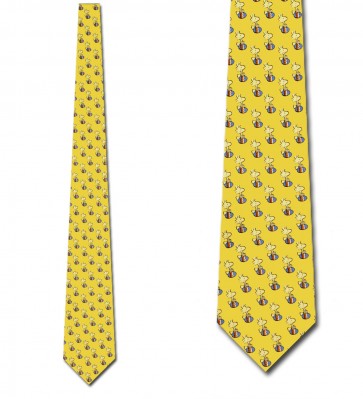 Peanuts Woodstock and Easter Eggs Yellow Tie