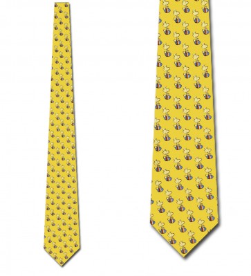 Peanuts Woodstock and Easter Eggs Yellow Tie