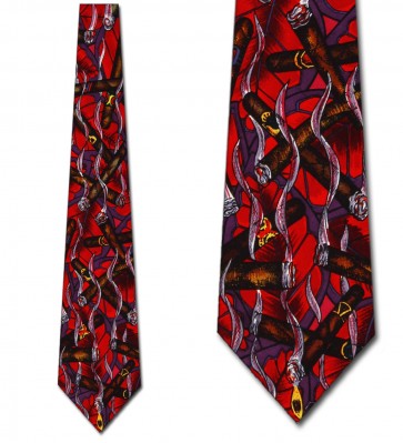 Cigar Abstract (Red) Ties Neckties