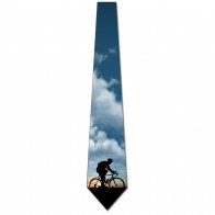 Sunset Cyclist Silhouette Necktie