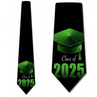 2025 Graduation Cap - Green Necktie