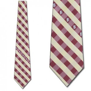 Florida State FSU Noles Woven Check Necktie