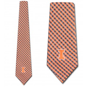 Illinois Fighting Illini Gingham Necktie