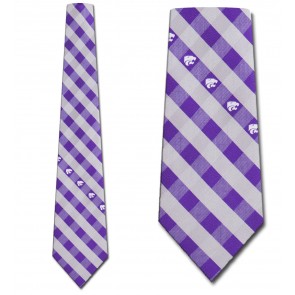 Kansas State Woven Check Necktie