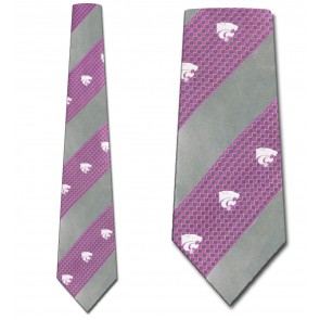 Kansas State Wildcats Geometric Stripe Necktie
