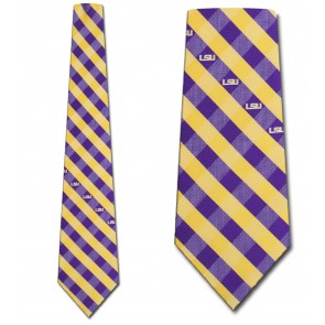 LSU Tigers Woven Check Necktie