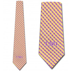 LSU Tigers Gingham Necktie