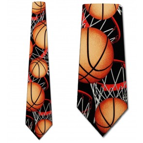Basketball Zoned Black Necktie