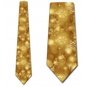 Winter Snowflake - Gold Necktie