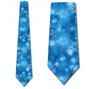 Winter Snowflake - Blue Necktie