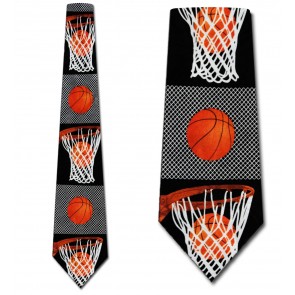 Basketball Big Nets Black Necktie