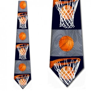 Basketball Big Nets Navy Necktie