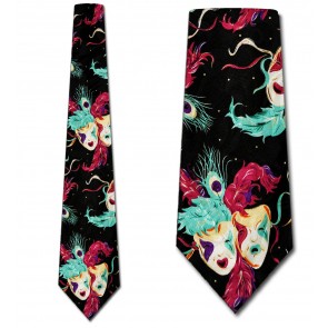 Mardi Gras Masks (Black) Tie