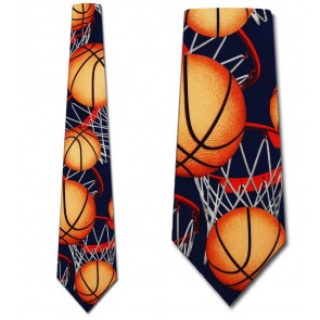 Basketball Zoned Navy Necktie