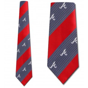 MLB Atlanta Braves Geometric Stripe Necktie